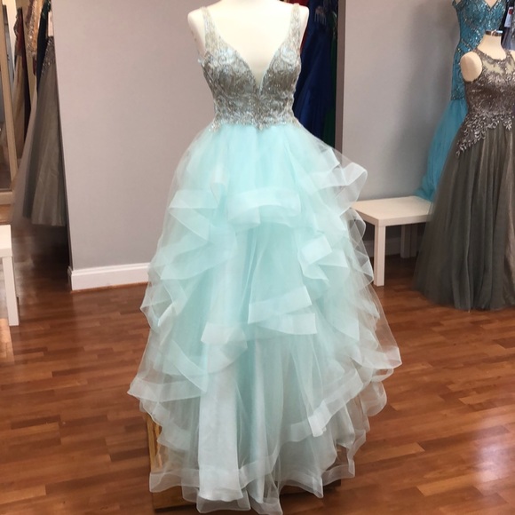 2Her2Him Dresses & Skirts - Mint green prom dress with beads and rhinestones